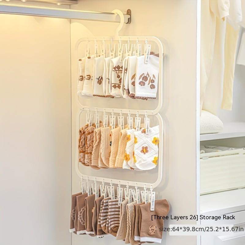 Multi-layer Multi-Clips storage rack for household wardrobes drying clips for socks underwear