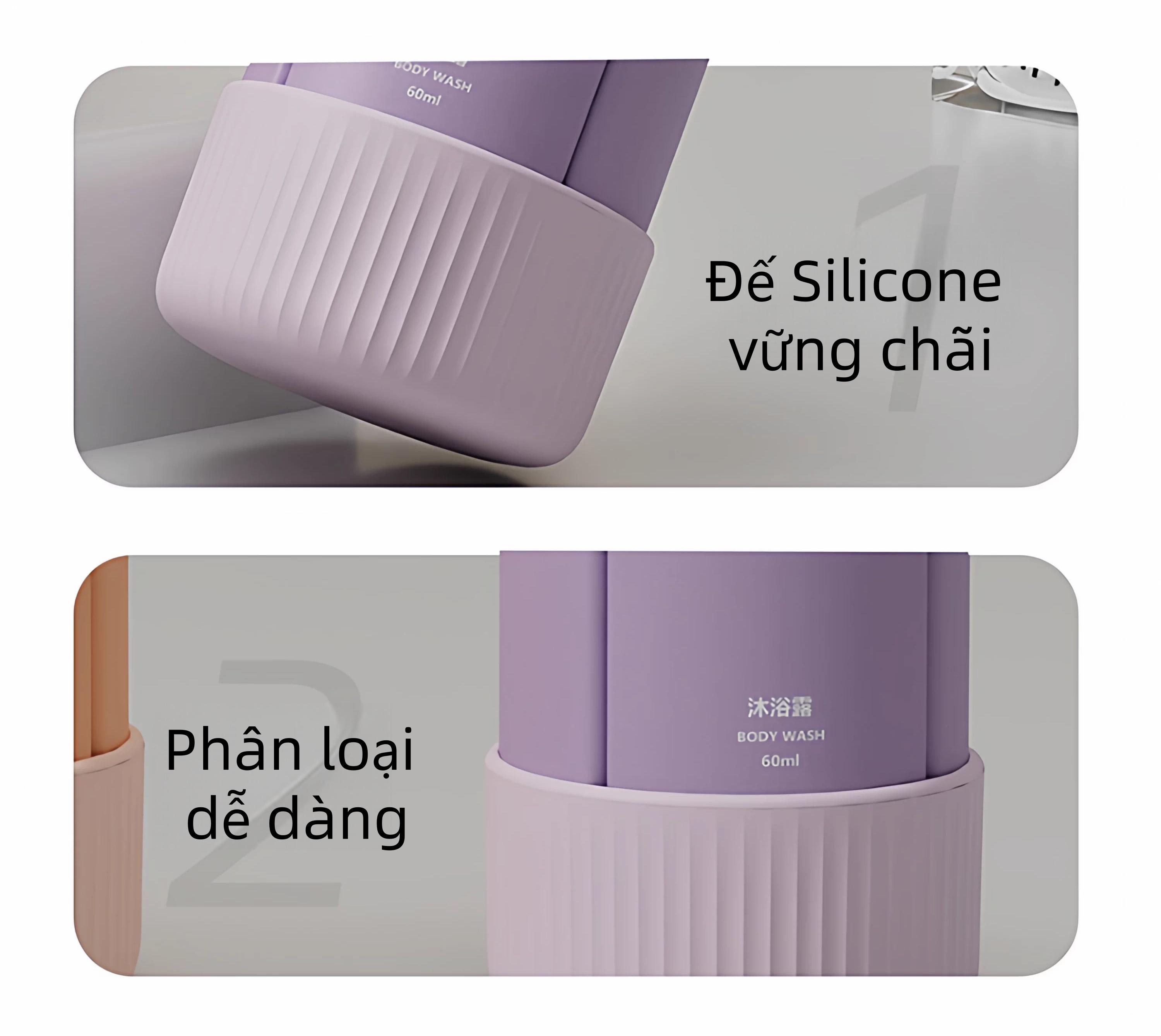 化妆品分装架多功能可粘贴墙壁或手持使用安全硅胶材质小巧便携旅行收纳节省行李箱空间