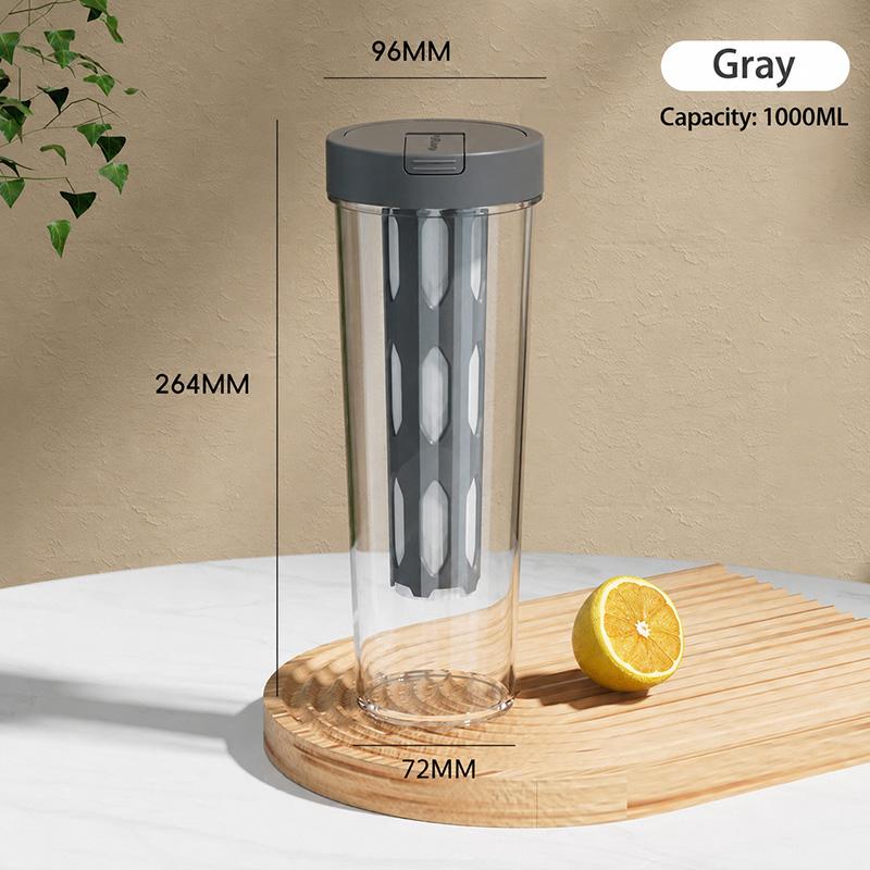 1L便携式冷萃咖啡壶带手柄 1000ml大容量冰茶壶水果浸泡器 防漏密封浓缩咖啡过滤壶
