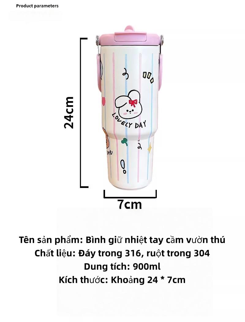 316不锈钢保温杯900ML多功能七层隔热防腐蚀大口径易清洗带独立吸管盖健康安全