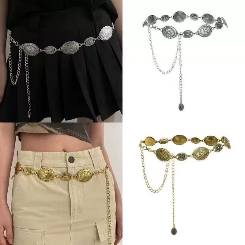 Shield Waist Chain Body Chain Waist Belt Waist Chains Retro Sexy Stainless Steel Belt Gift for Women