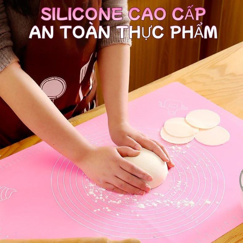 Large Silicone Dough Kneading Mat with Thickness Ruler, Non-Stick Heat Resistant Professional Baking Mat, No Deformation