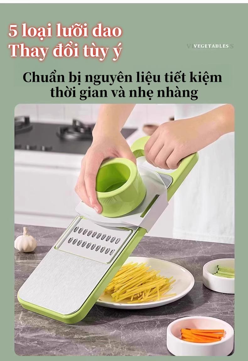5合1水果蔬菜刨丝器套装 智能厨房解决方案 节省厨房时间 不锈钢材质坚固耐用不易生锈