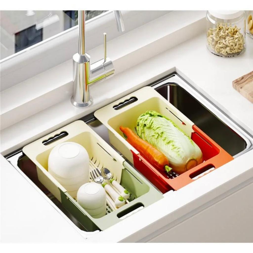 Expandable Sink Colander / Kitchen Storage Rack – Thickened Design for Fruit, Vegetable, and Dish Storage; Ideal for Washing and Draining