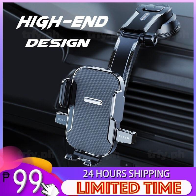 Upgraded heavy-duty car phone mount with strong suction cup and 360° rotation; universal fit for dashboards and windshields; anti-shake design.