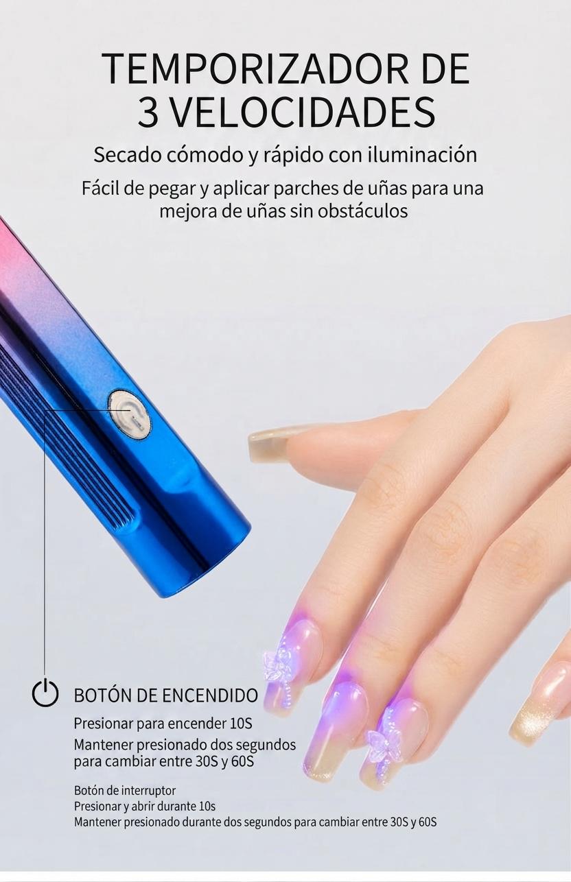 UV LED美甲灯 便携充电式专业凝胶灯 3档定时 Vanance® 丙烯指甲油胶烘干机 Organic Nails