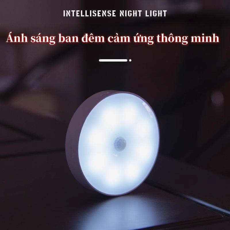 LED Motion Sensor Light Wireless USB Rechargeable, Auto On/Off, Adjustable Brightness for Closet Hallway Stairs Bathroom