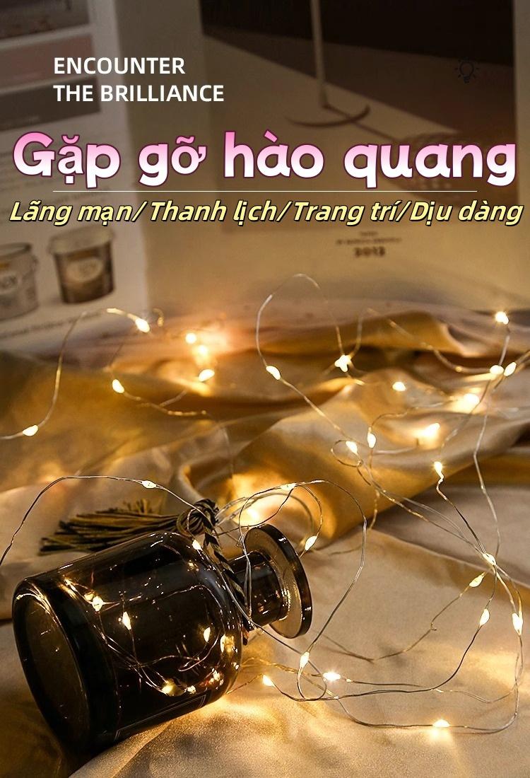 LED仙女灯萤火虫灯3种闪烁模式生日圣诞装饰浪漫卧室独特礼物1M/2M/3M黄色多色单色
