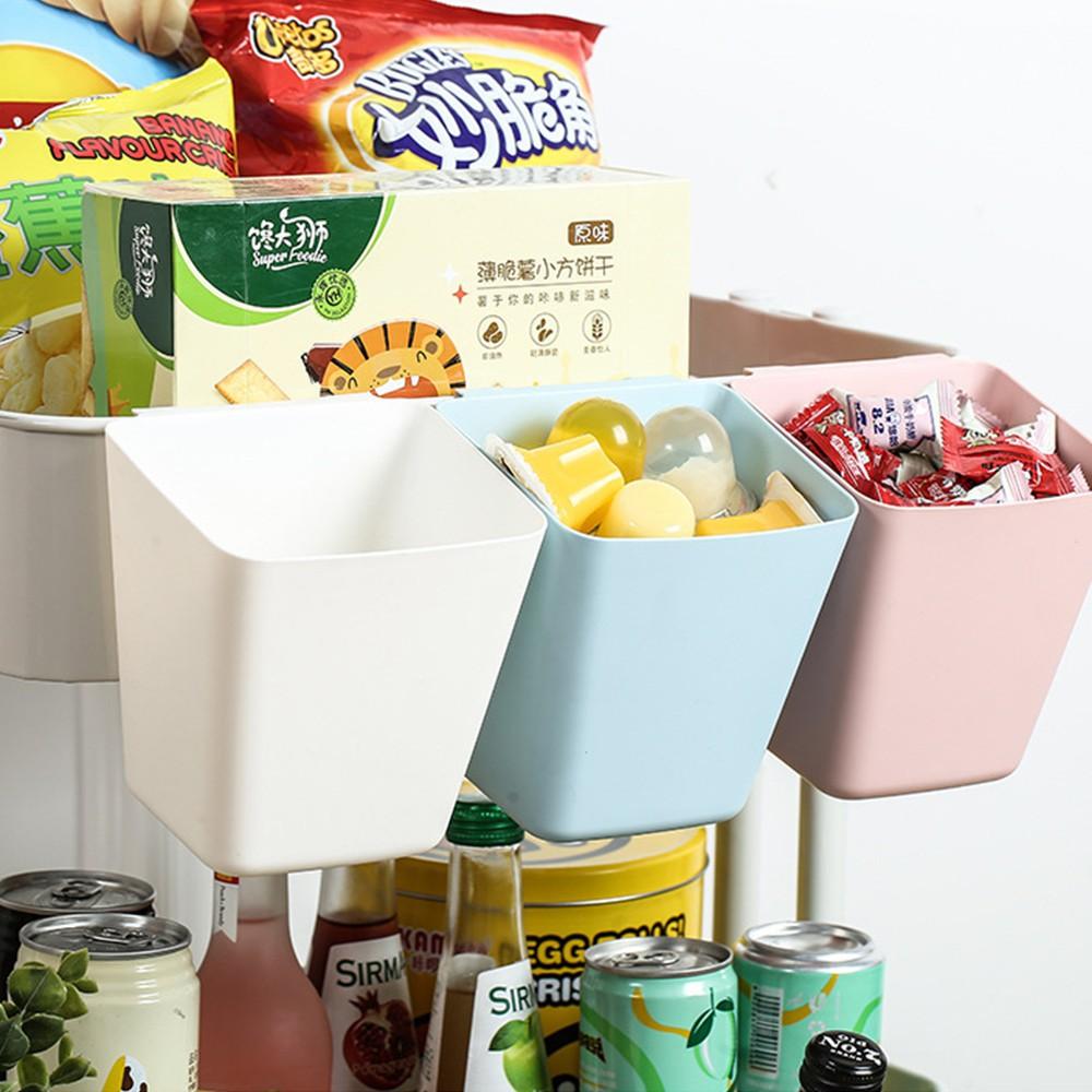 1pc Hanging Cup Holder Trolley Storage Basket Utility Cart Hanging Bin Container for Kitchen & Bathroom