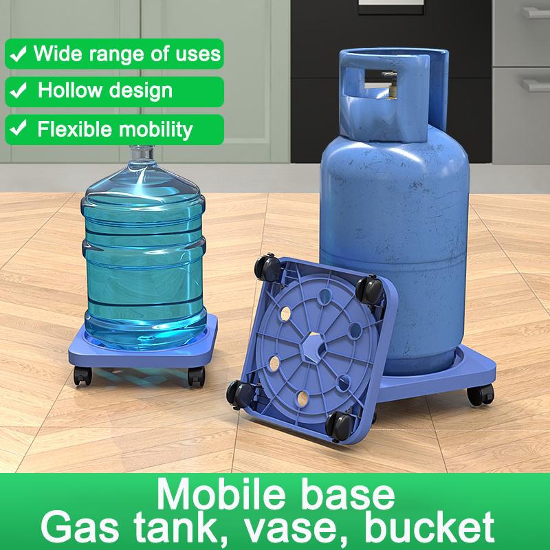 Popotidy Moveable Tank Multifunctional Gas Stove Stand Rack with Universal Wheel Flowerpot Bracket Rolling Bucket Stand Hollow Design Water-proof Anti-aging