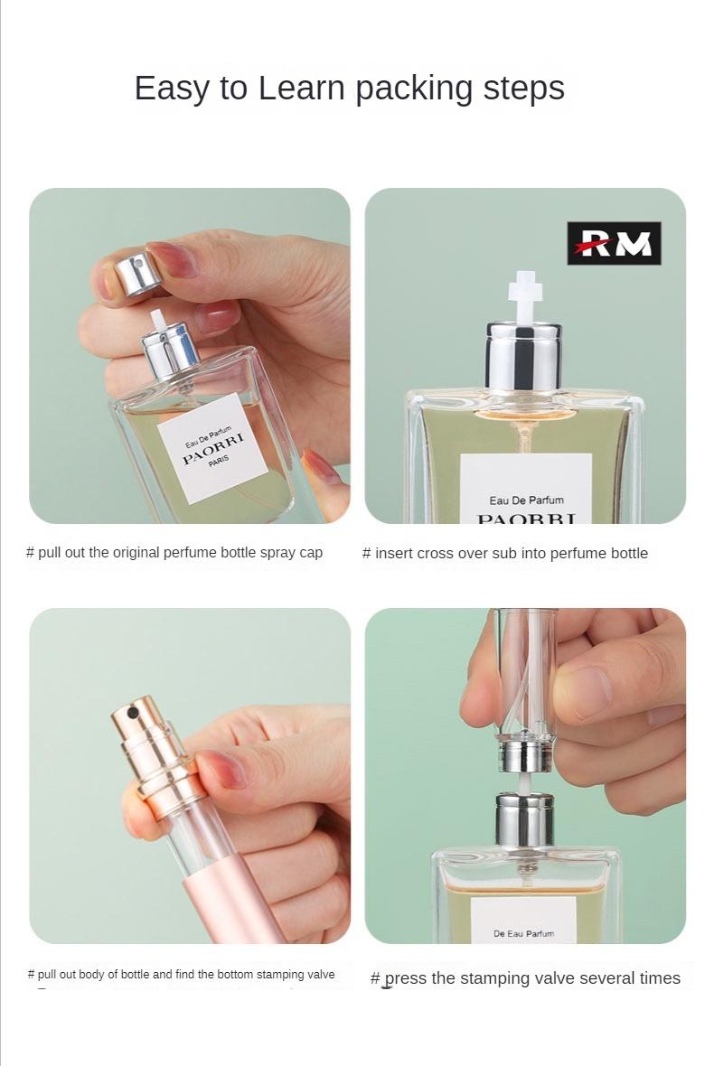 5ml便携式迷你可填充香水瓶 喷雾香水瓶 空化妆品容器 金属分装瓶 雾化器收纳盒
