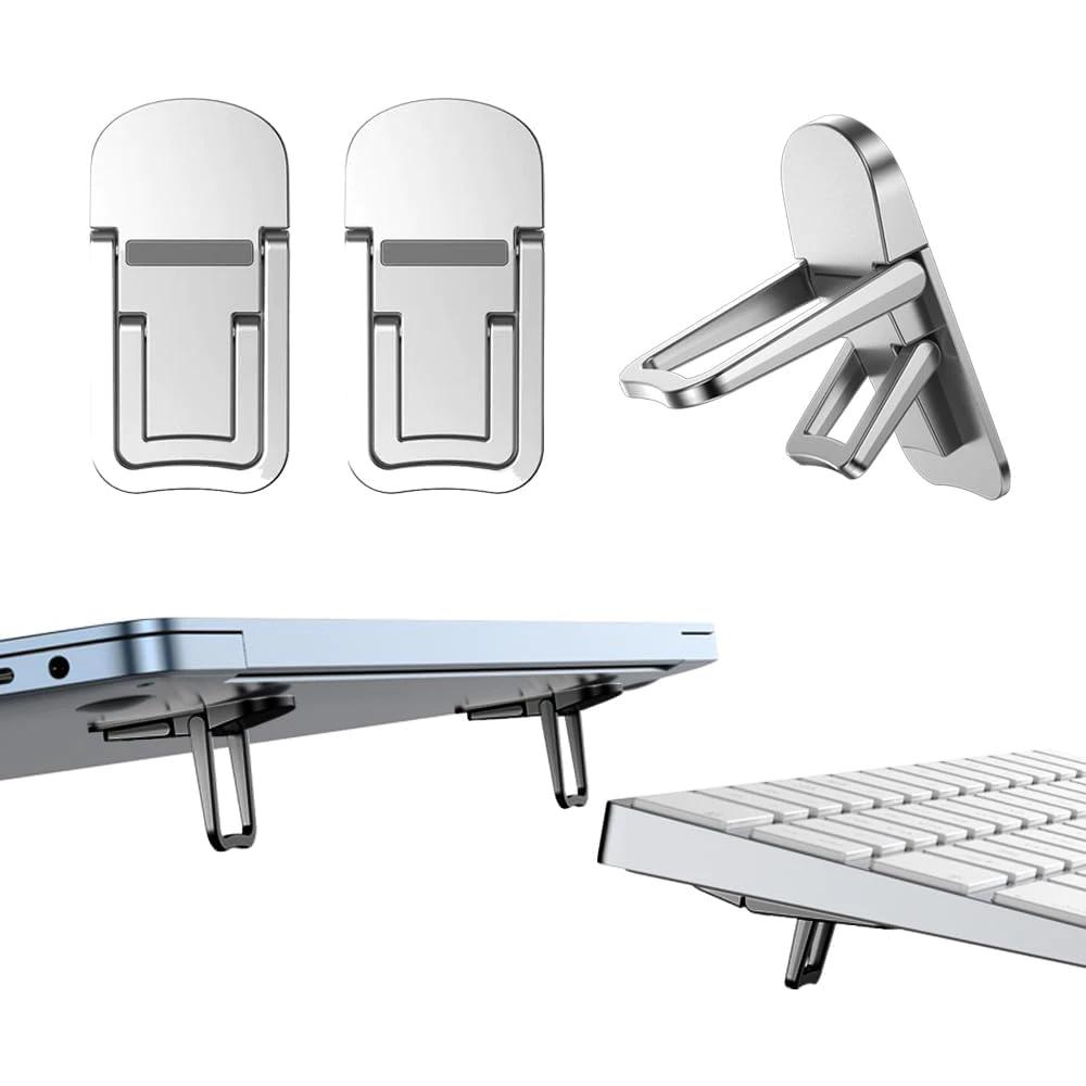Laptop Stand 2PCS Mini Foldable Portable Computer Riser with 2 Adjustable Angles for Notebook Stand and Keyboard Lift Ideal for Desk Use