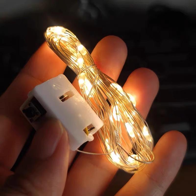 LED仙女灯萤火虫灯3种闪烁模式生日圣诞装饰浪漫卧室独特礼物1M/2M/3M黄色多色单色