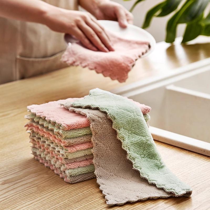 Kitchen Cloth 2-Sided Multipurpose Premium Absorbent Large 15x25cm Soft Cotton Colorfast Lint-Free