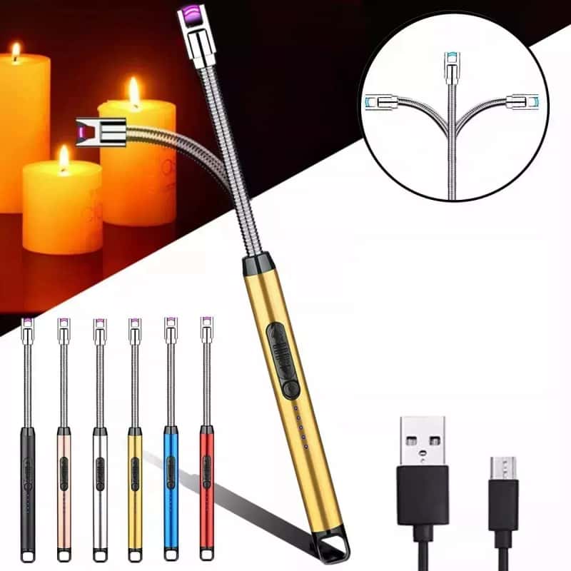 Encendedor Eléctrico Recargable USB Portátil A Prueba De Viento Encendedor Electrónico Multiuso Para Camping Y Regalo