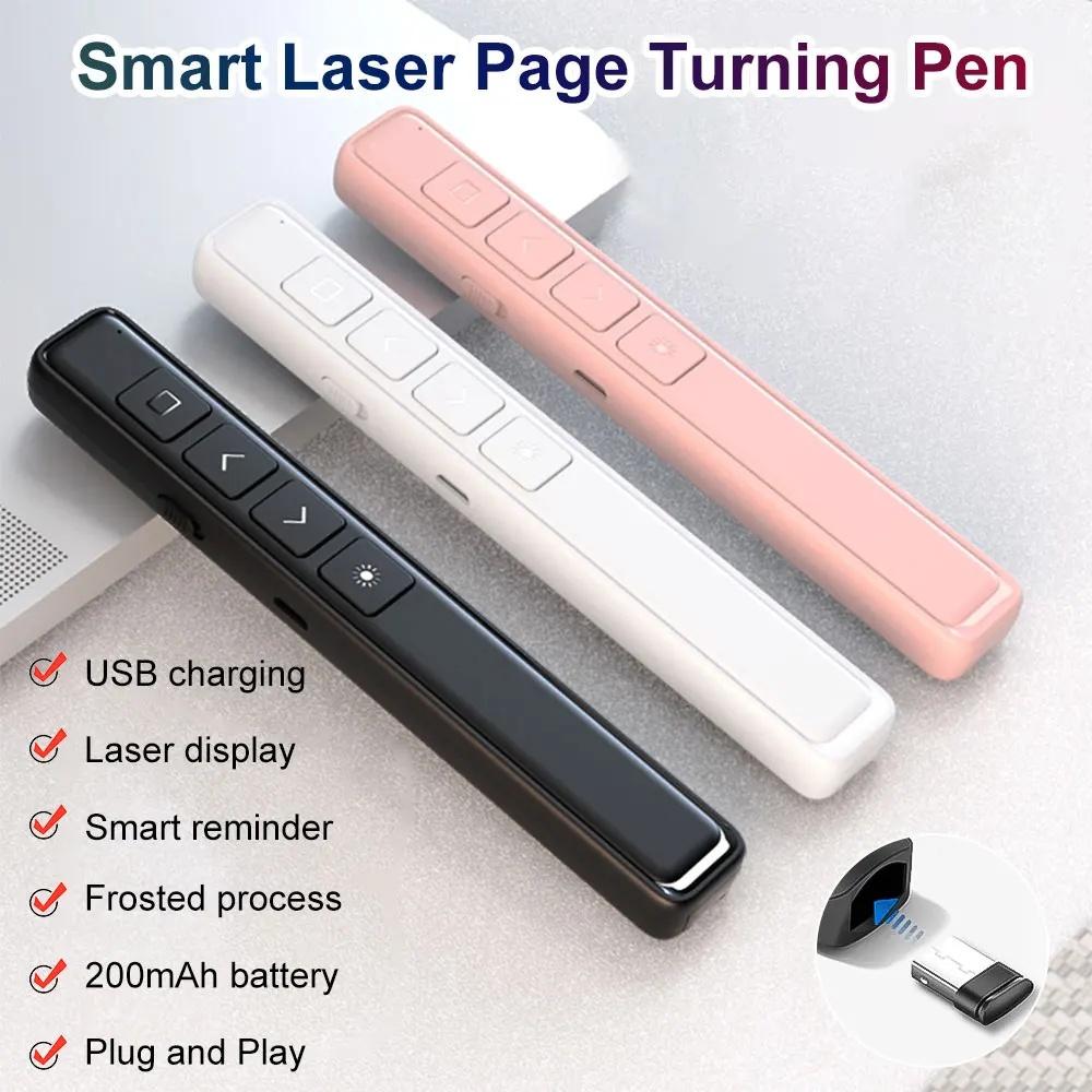 Wireless PowerPoint Presenter Clicker: Rechargeable 2.4GHz Laser Remote Control for Office PPT