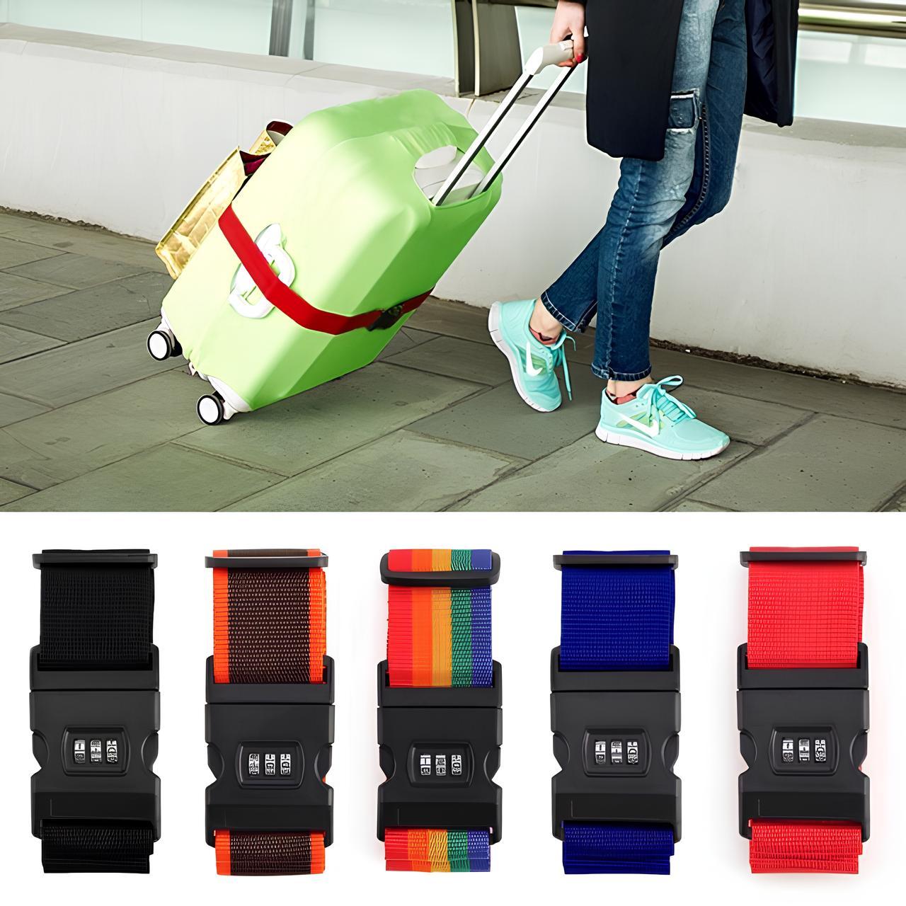 Suitcase Strap, Travel Adjustable Belt Strap Luggage, Lock with Password ,Suitcase Belts for Travel