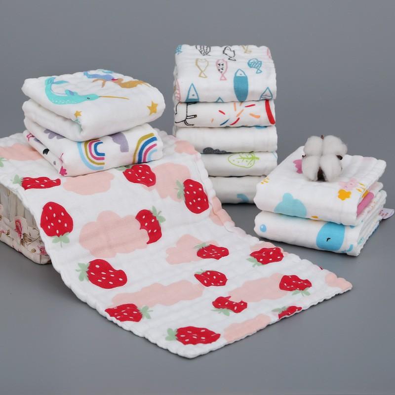 Baby Pure Soft Toddler Kids Hand Back Cotton 6 layer Baby Burp Lampin Toddler Towel 25*50cm