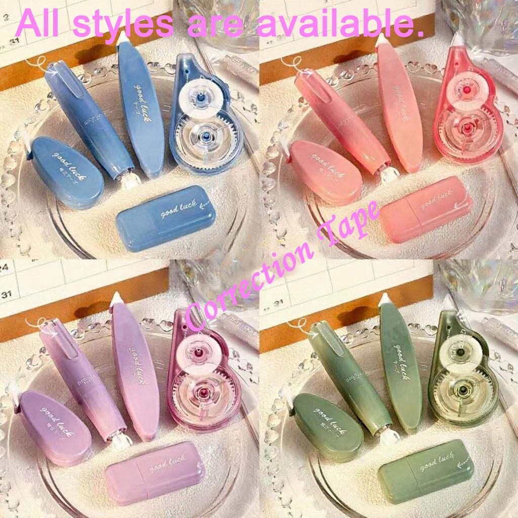 5Pcs Gradient Color Correction Tape Set Simple Large Capacity Silent Coating Tape Student Correction Stationery in Multiple Colors