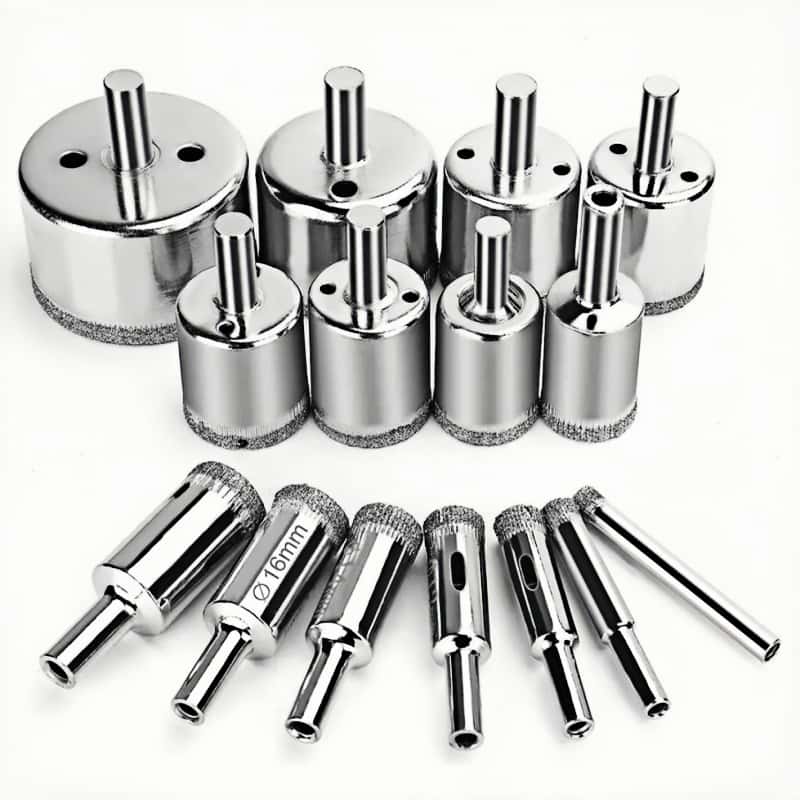 Juego De 15 Brocas Copa Diamantadas Para Perforar Azulejo Cerámica Vidrio Mármol Granito Porcelanato Y Loseta De Taladro