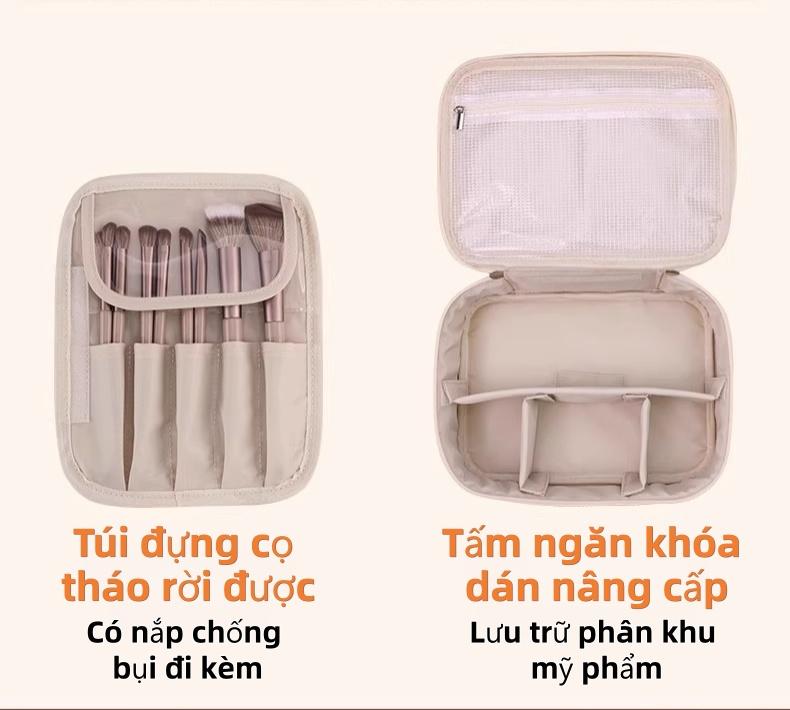 专业化妆品收纳包 内部多隔层灵活分隔 表面易于清洁 多用途适用于护肤品彩妆及个人用品收纳