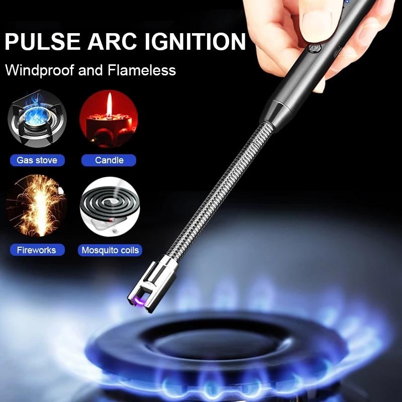 Rechargeable Electric Candle Lighter - Windproof and Flameless - Kitchen Utensil & Gadget for Home and Party Supplies - Aluminum Material