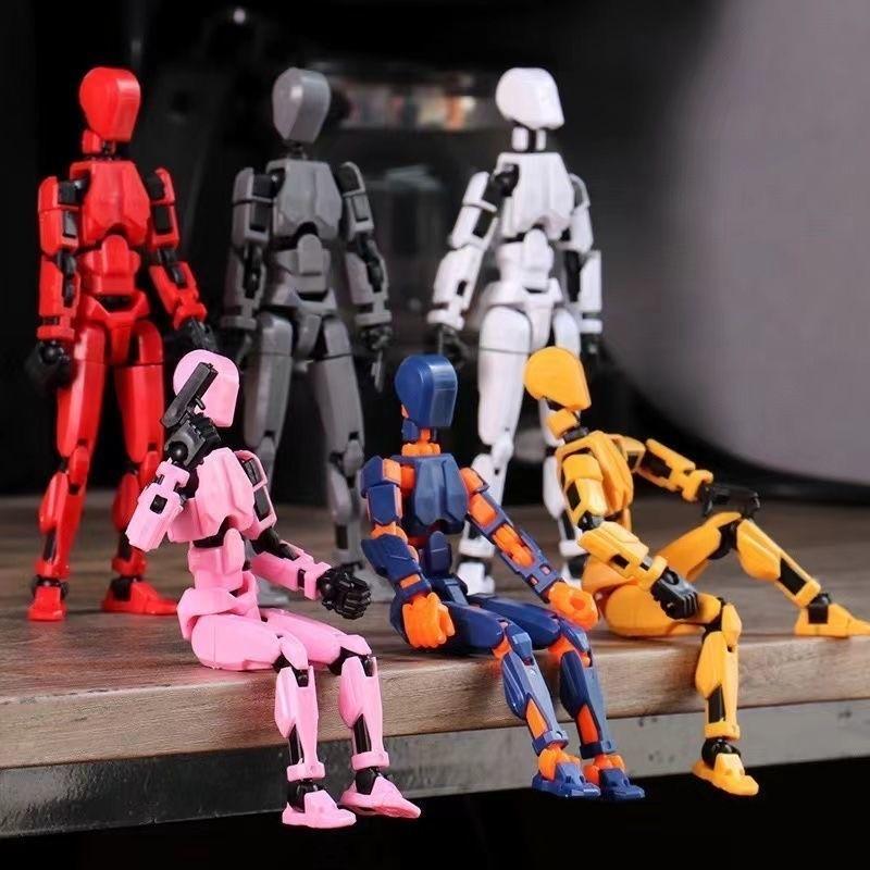 13关节可动幸运娃娃彩色多关节可动人偶玩具 3D打印玩具 收藏装饰摆件