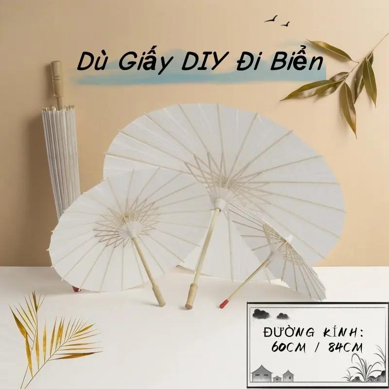 Handmade White Oil Paper Umbrella Vintage Wedding Photo Prop Outdoor Beach Travel Decor Classic Romantic Cheap Trendy