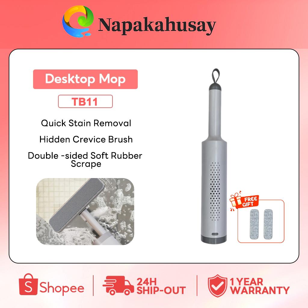 Mini Handheld Flat Mop with Nano Sponge Head Portable Desktop Cleaning Tool Efficient Absorption Ecological Sponge ABS Material