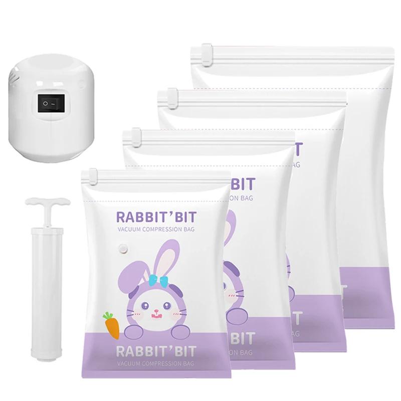 Compression Bag Compression bags for travel camping Compression bag organizer bag Vacuum Sealer Packing Bag, Cartoon Clothes Storage Compressed Bags, Thicken Space Saving Large Capacity Vacuum Storage Bags Hand Pump