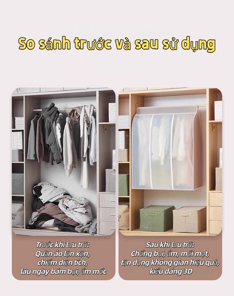 衣物防尘袋 3D PEVA 高级 60x50x90cm M/L/XL 防潮防霉透明耐用 节省衣柜空间