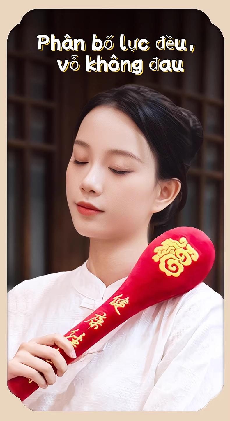 经络养生拍打套装 福字刺绣图案 柔韧耐用不易变形 使用简单方便 随时随地身体护理 带来好运