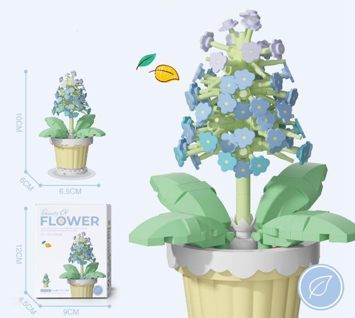 永生花积木盆栽玫瑰向日葵模型装饰摆件女生情人节礼物Lily (510pcs)盒装装饰