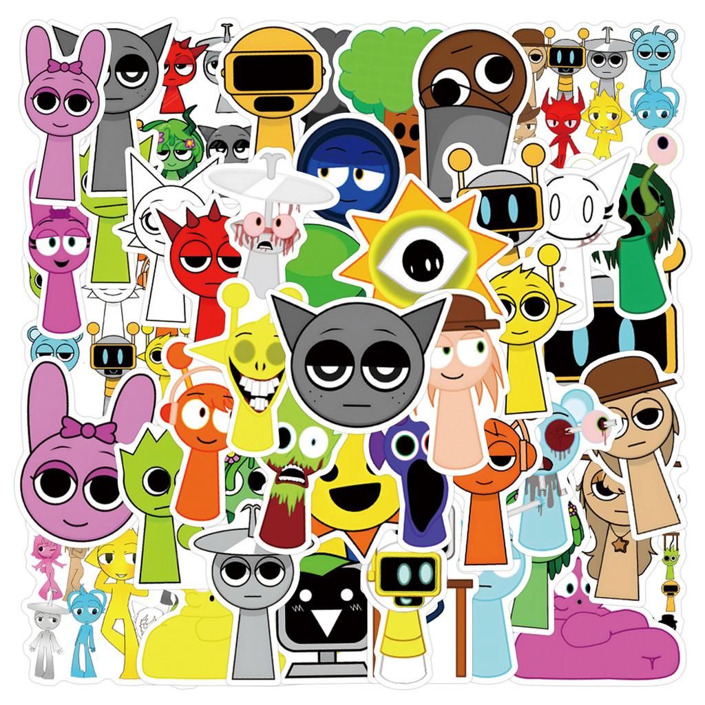 110pc Sprunki Cartoon Paster Decorative Water Bottle Waterproof Sticker Children Gift