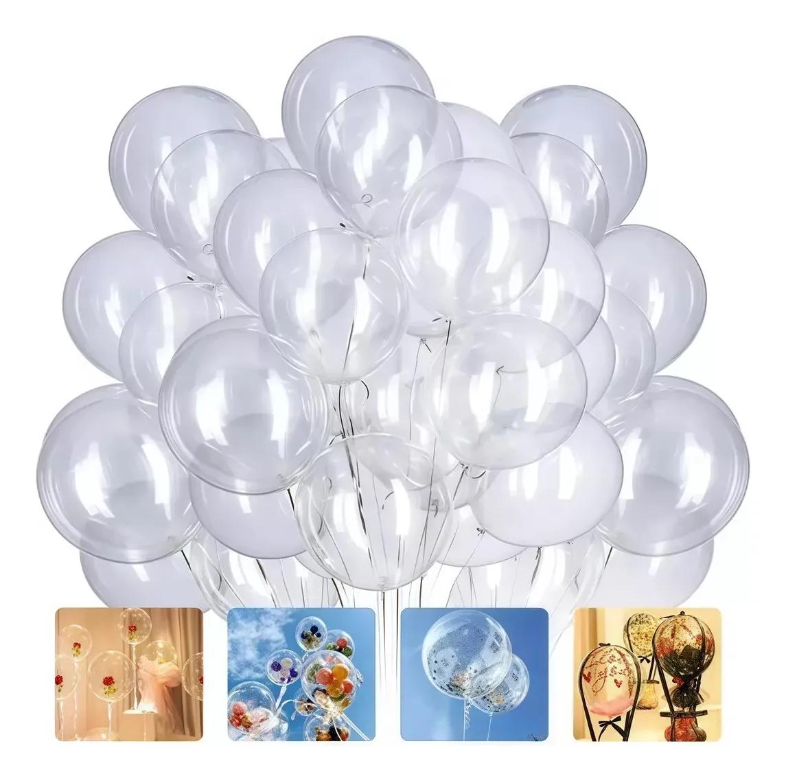 Paquete De 50 Piezas Globos Bobo De 18 Pulgadas Transparentes Cristal Decoración Premium Para Fiestas Cumpleaños Boda