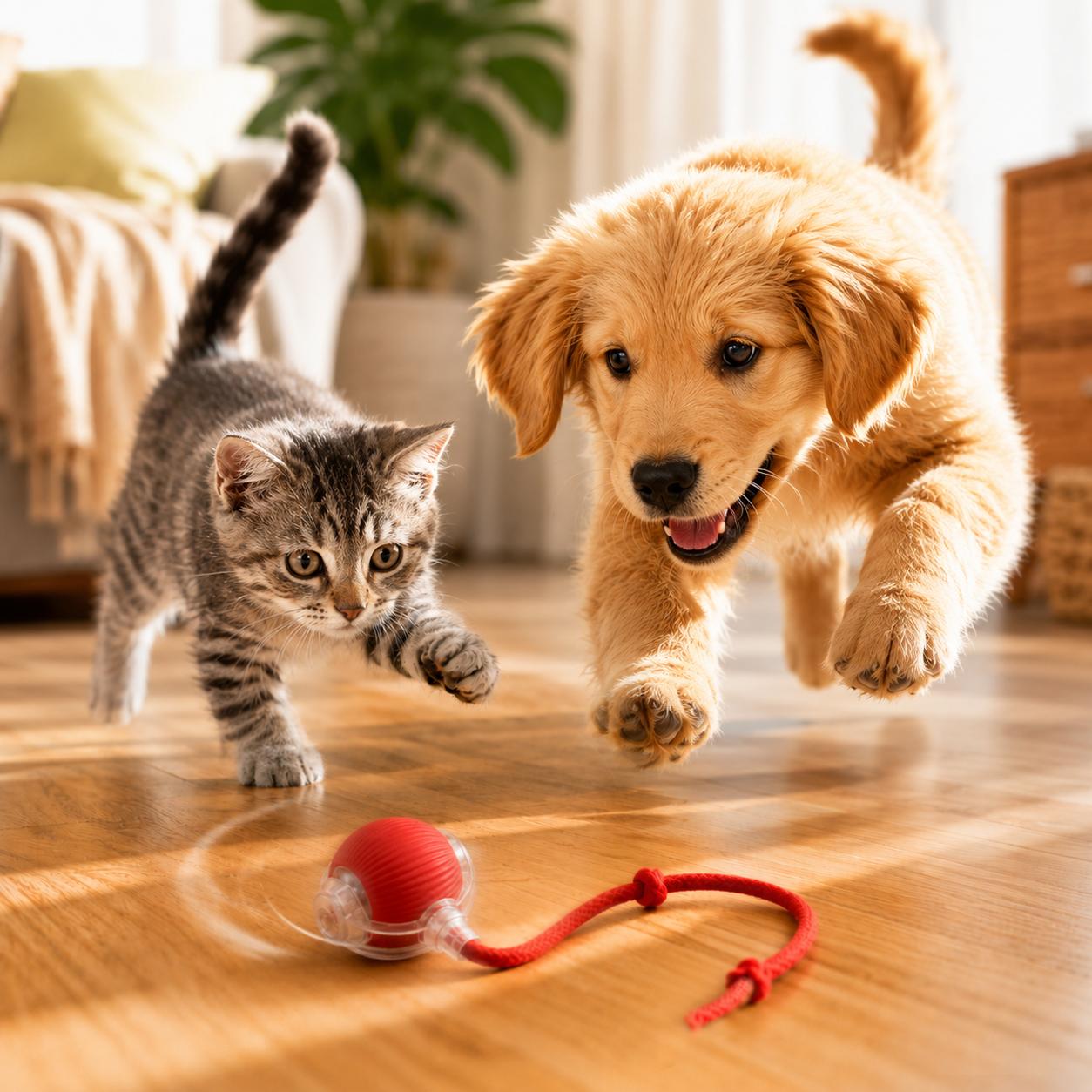Pelota Inteligente Para Perros Y Gatos Juguete Interactivo De Movimiento Automático Y Luz LED Para Entretener Mascotas