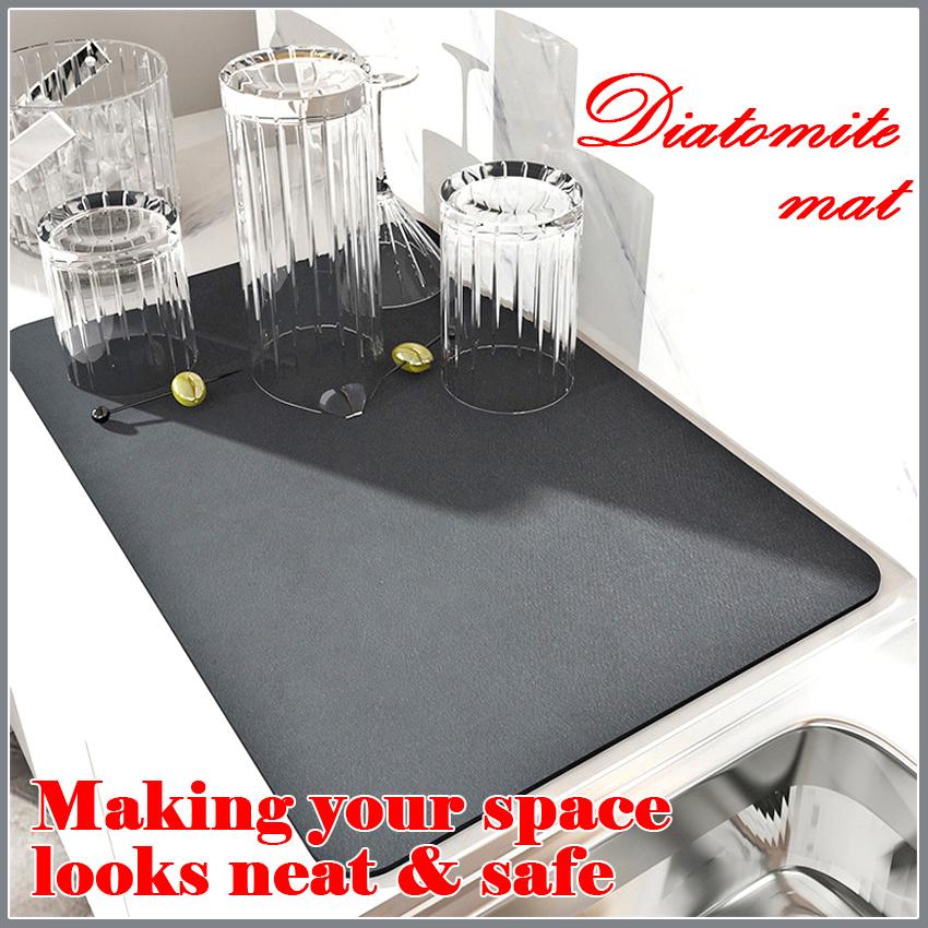 Thickened Durable Diatomite Mat Pad for Kitchen and Bathroom - Water Absorbent and Easy to Clean - Tableware, Coasters