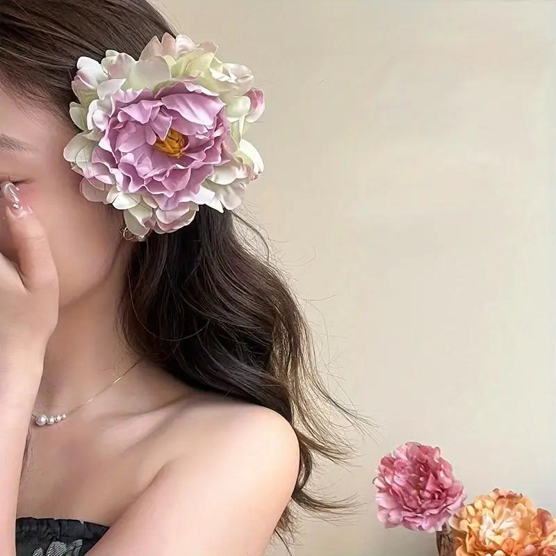 仿真花发夹胸针 人造花边夹 海边度假婚礼头饰