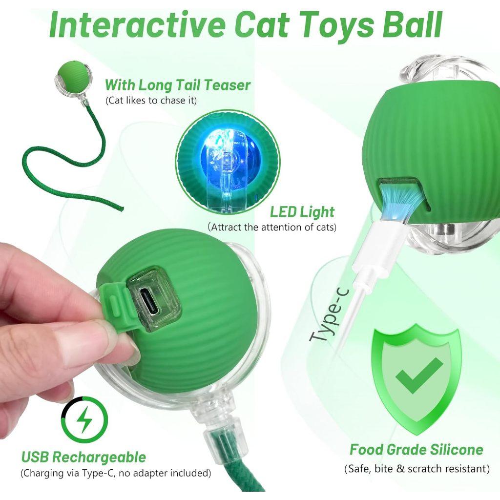 智能互动猫玩具球自动滚动球 可充电电动猫狗玩具 三种模式不可预测运动