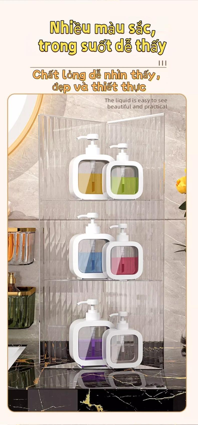 高档洗发水沐浴露洗手液分装瓶500ml 按压式泵头透明瓶身可视余量 浴室厨房适用
