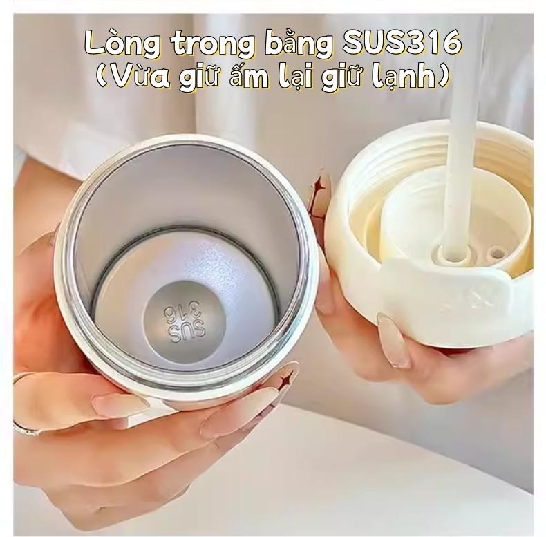 智能保温杯600ML带吸管防尘滤网卫生保护盖可装咖啡茶水果汁防腐蚀多功能便携