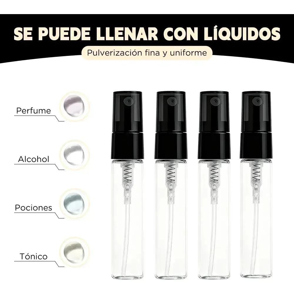 50个装 5ml 可填充香水喷雾瓶 迷你玻璃小瓶 旅行便携 随身样品分装瓶
