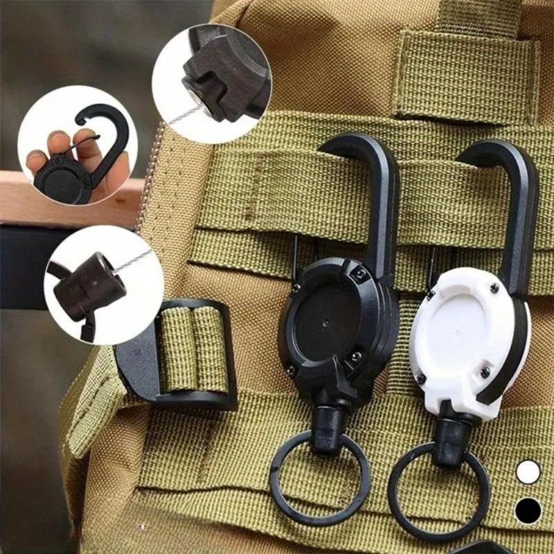 Easy Pull Wire Rope Buckle Key Storabge Ring Elastic Anti Lost Belt Buckle Outdoor Backpack Retractable Rope Carabiner Protable
