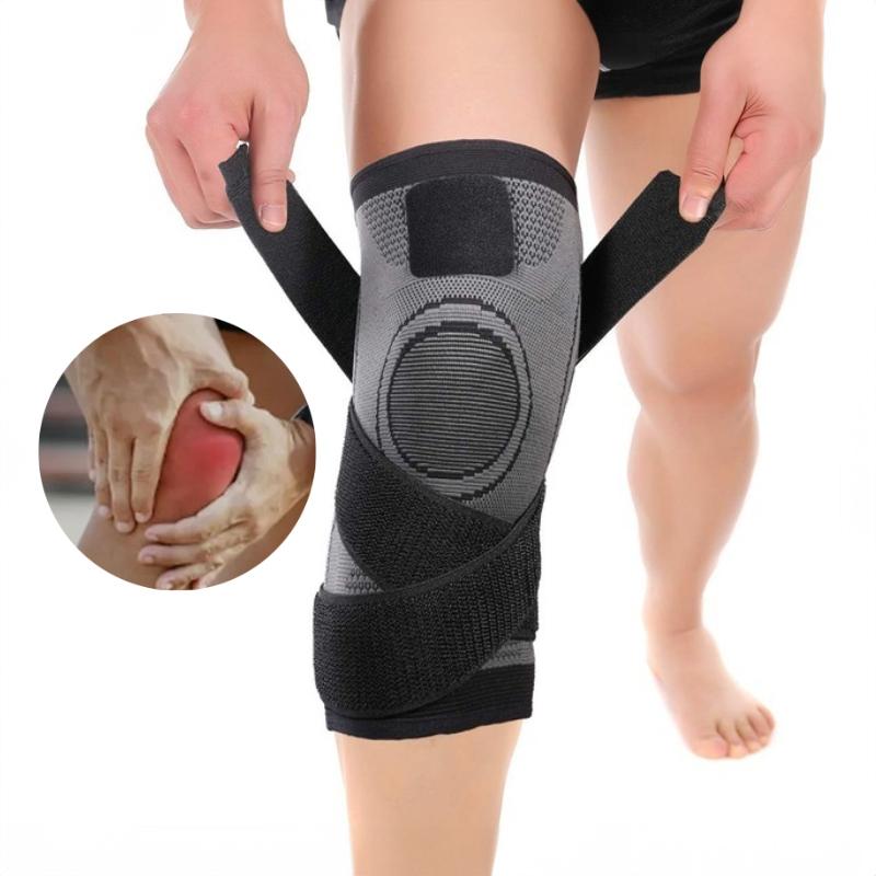 Sport Knee Pressurized Elastic Knee Pads Sports Fitness Running Cycling Weightlift Support Protector