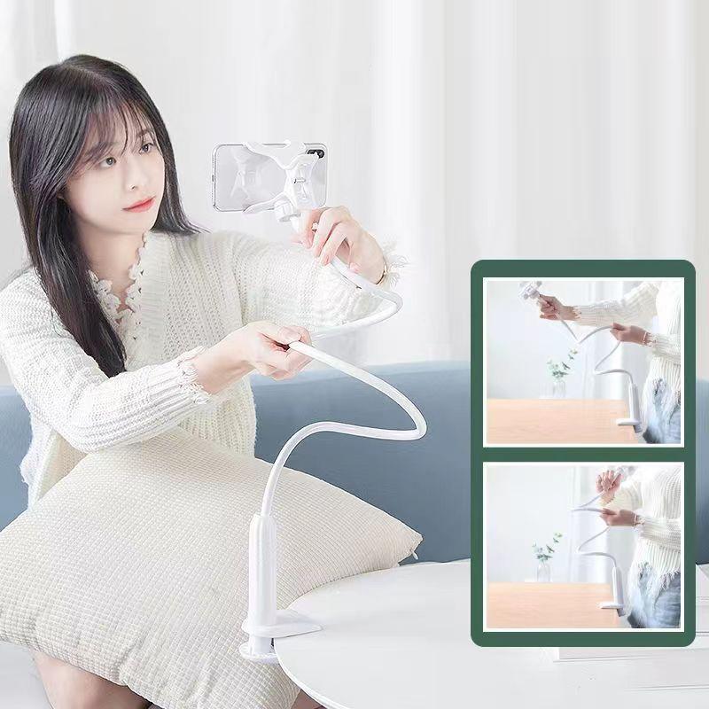手机支架 懒人床头夹式 360°旋转桌面固定支架 角度可调节 多种姿势适用 智能手机配件