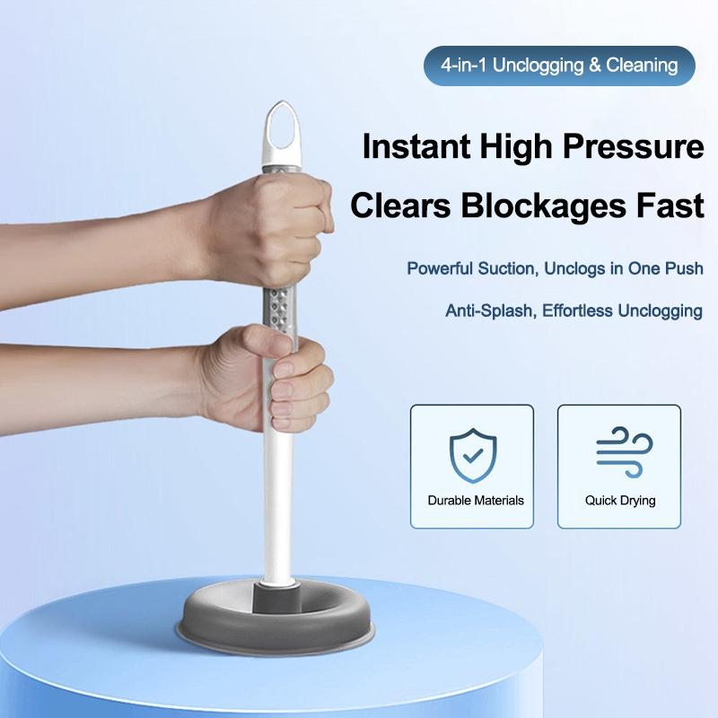 [COD]马桶刷套装4合1带底座壁挂式长柄缝隙清洁，含缝隙刷、地板刷、毛发收集器