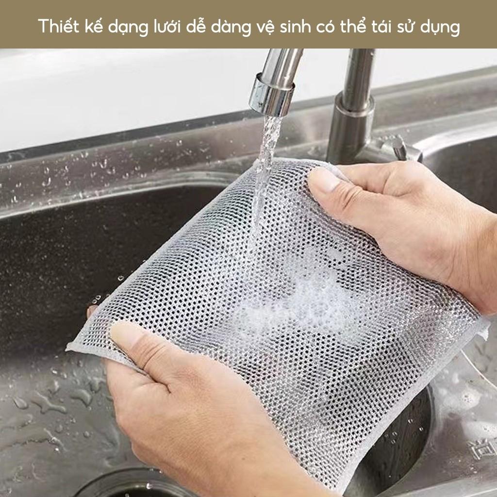 Stainless Steel No-Shed Dish Scrubber, Square Table Dusting Cloth, Multi-Purpose Floor Brush, Floor Squeegee Set