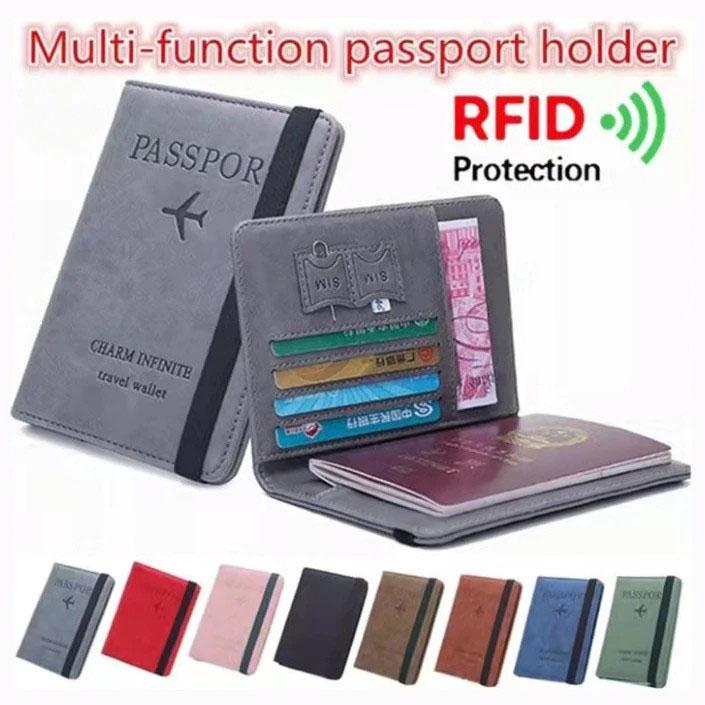 RFID护照钱包 多功能护照包 便携旅行 RFID信用卡护照保护套
