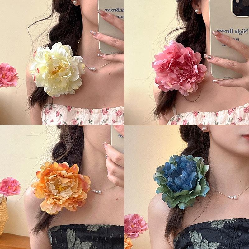 仿真花发夹胸针 人造花边夹 海边度假婚礼头饰