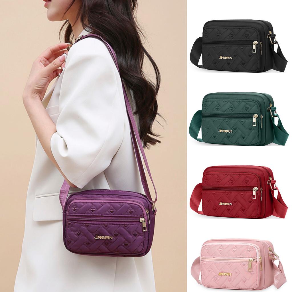 【COD】Waterproof Oxford Cloth Crossbody Bag for Women Casual Multi-Pocket Sling Bag Large Capacity Shoulder Bag Multi-compartment Travel Handbag